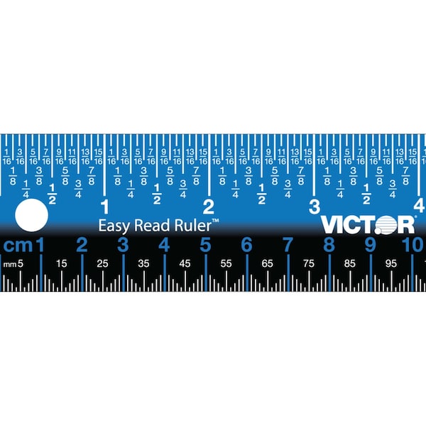 Ruler, Inch, Gloss, Stainless Steel, 18-1/4