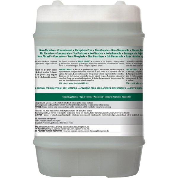 Industrial Cleaner and Degreaser, Pail, 5 gal, Concentrated