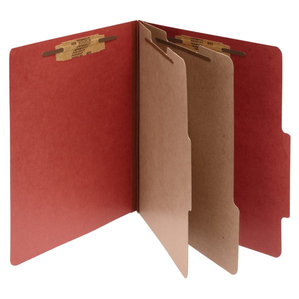 Pressboard 6 Part Folder, Ltr, Red, PK10