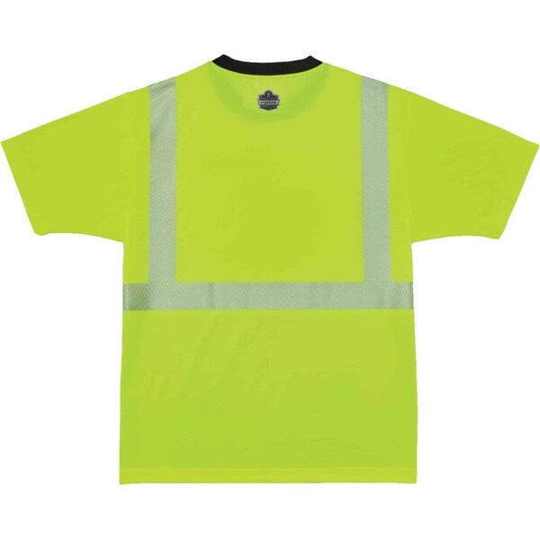 Black Front Perf. Safety T-Shirt, M, Lime