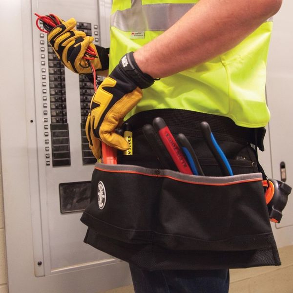 Black Ballistic Polyester Tool Belt, 6 Pockets