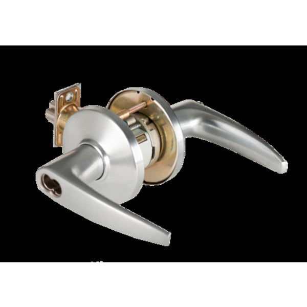 Cylindrical 9K Lock, Storeroom, Lever, Rose, STK, Satin Chrome AM