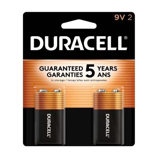 Coppertop 9V Alkaline Battery, 9V DC, 2 Pack