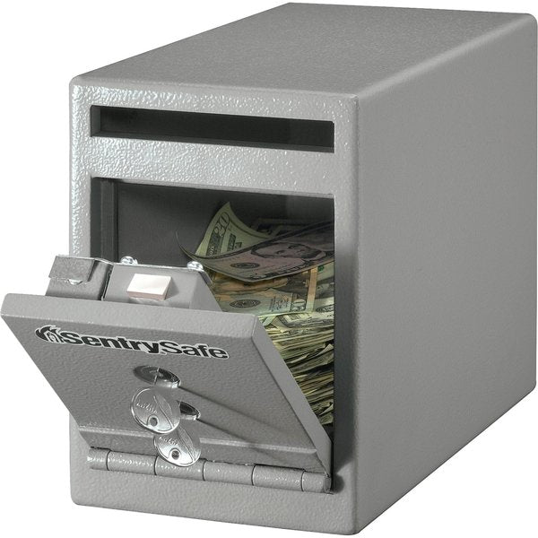 Drop Slot Depository Safe, with Dual Keyed 20 lb, 0.25 cu ft, Solid Steel