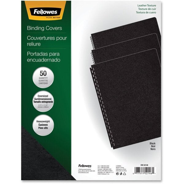 Binding Cover, Blk, 8-3/4x11-1/4 In., PK50