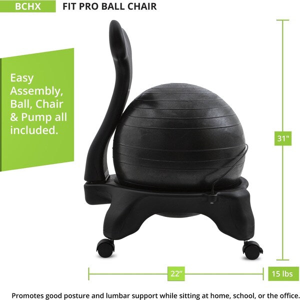 Fitpro Ball, Chair Blk, Fitness/Podture