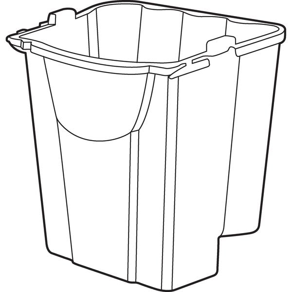 Oval Dirty Water Bucket, 14 in H, 10 in Dia, Red, Plastic