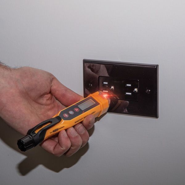Non-Contact Voltage Tester Pen, 12-1000V AC, with Laser Distance Meter