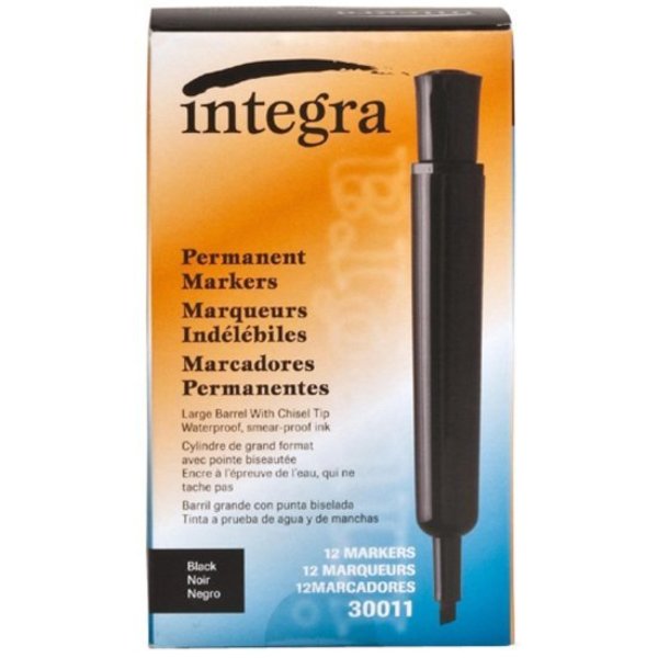 Permanent Chisel MarkersBlack, PK12