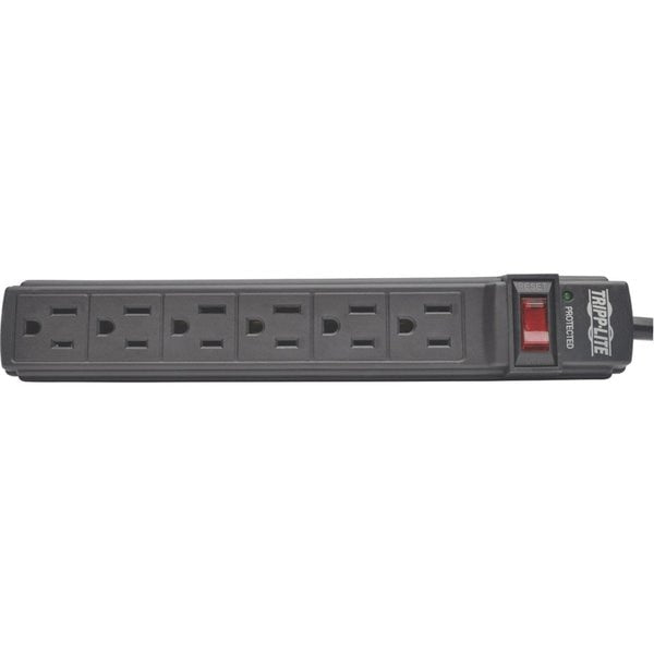 Power Strip, 6-Outlet, Black, 6ft cord