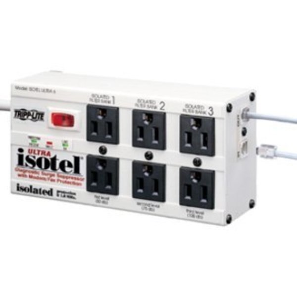 Datacom Surge Protector, 6 Outlet, Gray