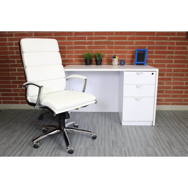 Executive Chair, Fixed, White