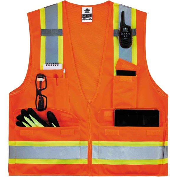 Two-Tone Surveyors Vest, Orange, 2XL/3XL