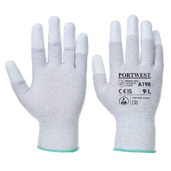 Antistatic PU Fingertip Glove, XS