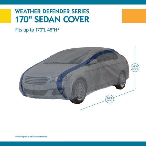 Silver Sedan Cover Weather Defender, 14Ft