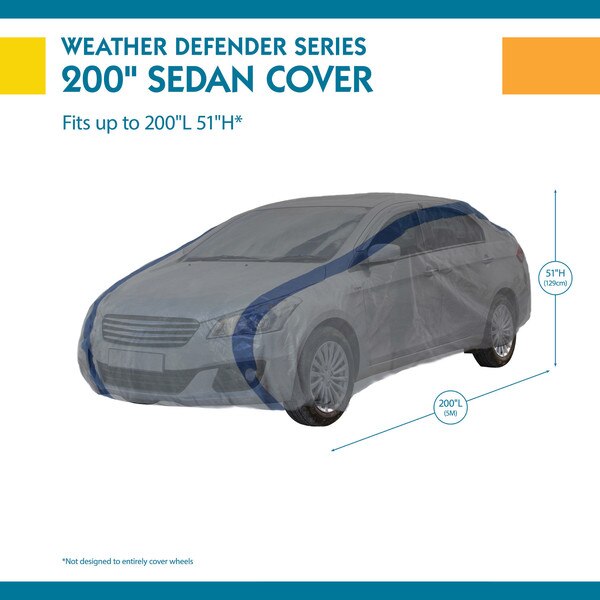 Silver Sedan Cover Weather Defender, 16Ft