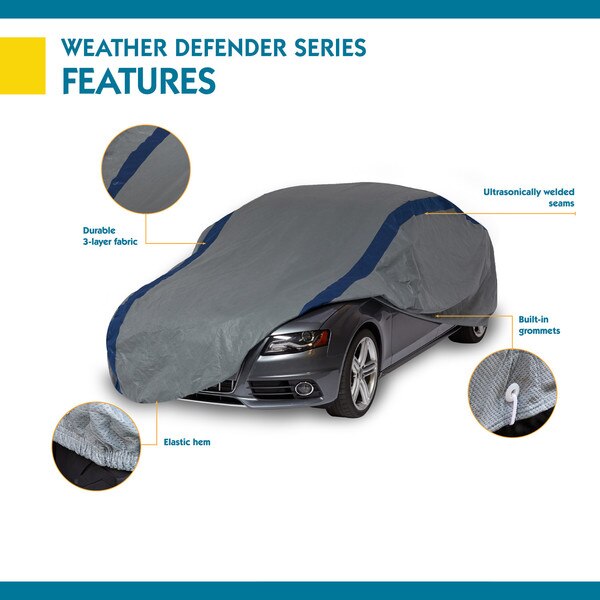 Silver Sedan Cover Weather Defender, 16Ft