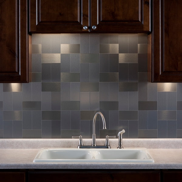 Metal Backsplash 3X6 Long Grain Bru, PK 8
