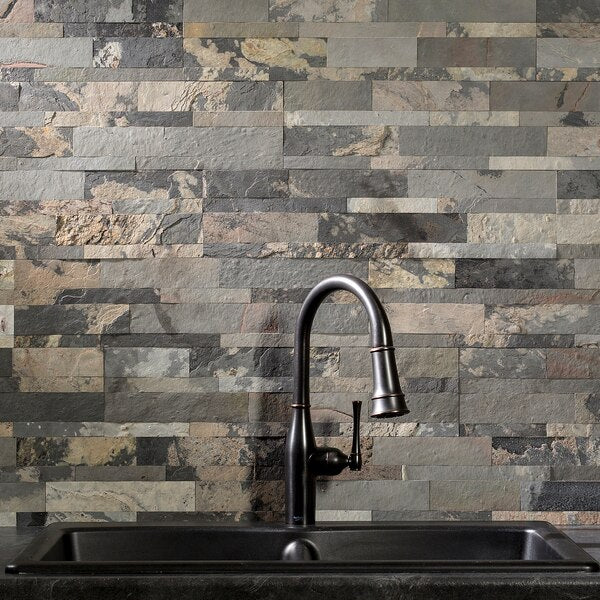 Aspect Stone 6X24 Medley Slate Backsplas