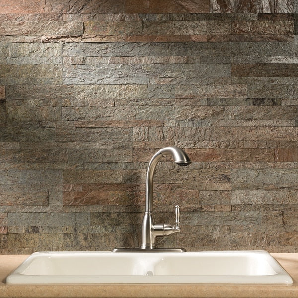 Peel and Stick Stone Backsplash, 6X24 Tr