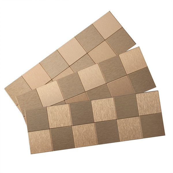 Metal Backsplash 12X4 Square Brushe, PK 3