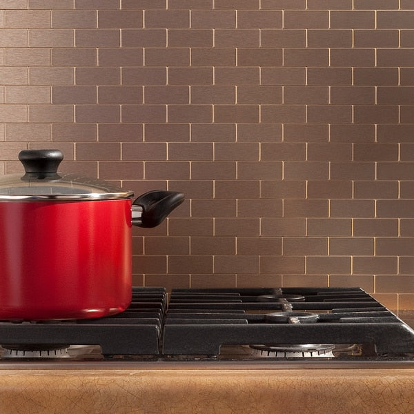 Metal Backsplash 2X2 Mini Subway Br, PK 3