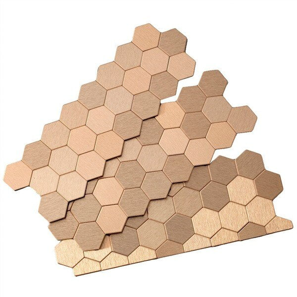 Metal Backsplash 11X4 Honeycomb Bru, PK 3