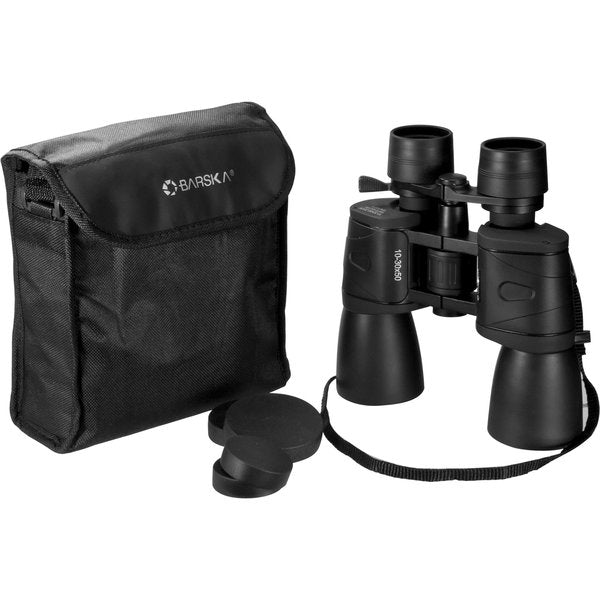Zoom Binocular, 10 - 30X Magnification, Porro Prism, 195 ft @ 1000 yd (at 10X) Field of View