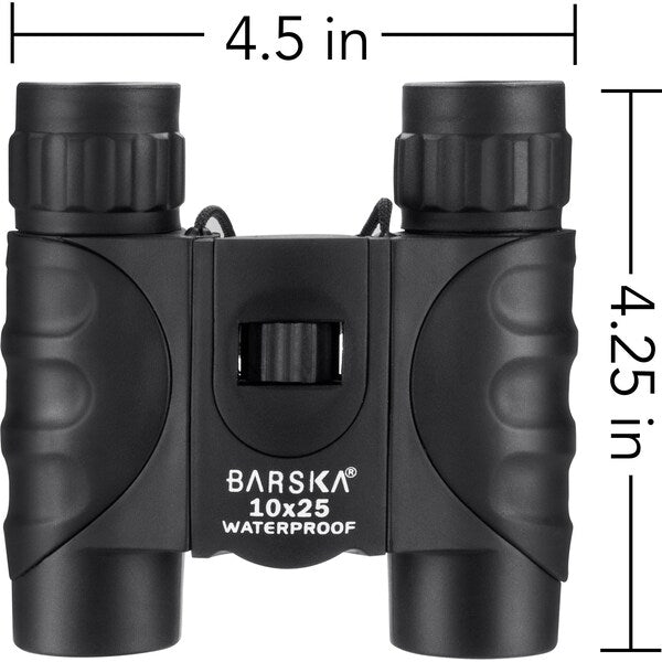 Waterproof Compact Binoculars, 10x25, Blk