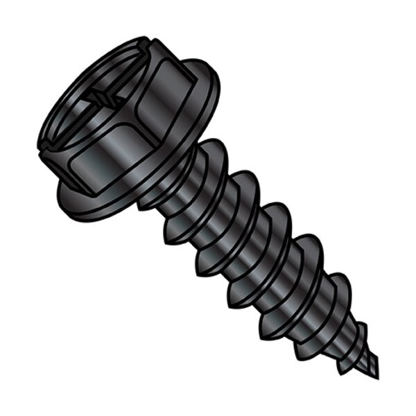 Self-Drilling Screw, #10-16 x 1/2 in, Zinc Plated Steel Hex Head Combination Phillips/Slotted Drive