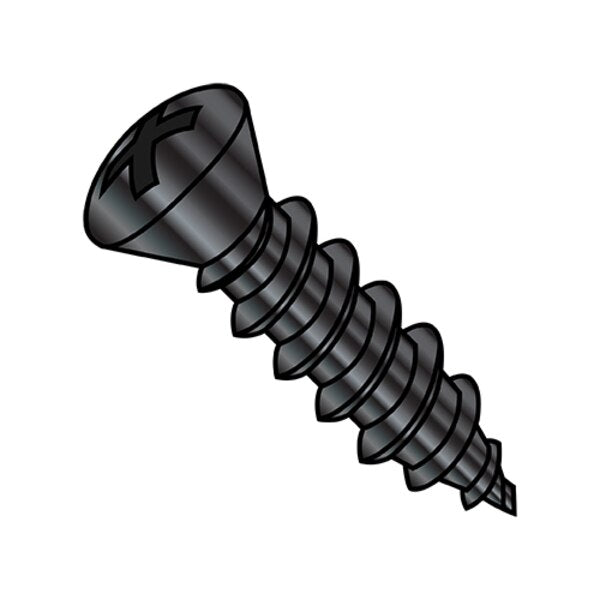 Self-Drilling Screw, #8-18 x 1/2 in, Black Oxide Steel Oval Head Phillips Drive, 10000 PK