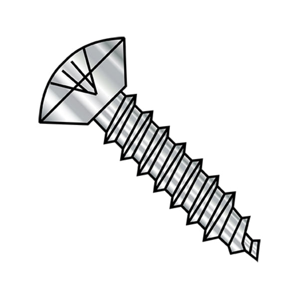Self-Drilling Screw, #8-18 x 1/4 in, Plain 18-8 Stainless Steel Oval Head Phillips Drive, 5000 PK