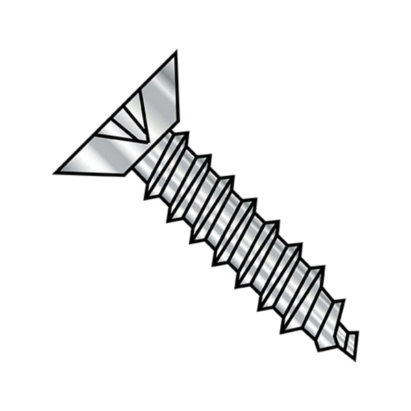 Self-Drilling Screw, #6-20 x 1/4 in, Plain 18-8 Stainless Steel Flat Head Phillips Drive, 5000 PK