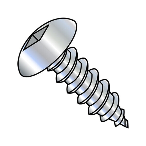 Self-Drilling Screw, #8-18 x 3/8 in, Zinc Plated Steel Truss Head Square Drive, 5000 PK