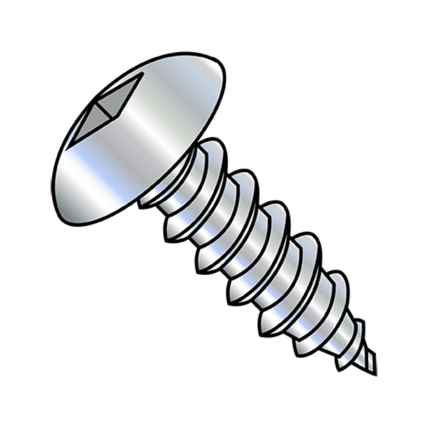 Self-Drilling Screw, #10-16 x 3/8 in, Zinc Plated Steel Truss Head Square Drive, 4000 PK