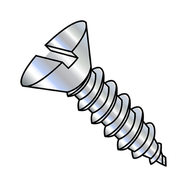 Self-Drilling Screw, #10-16 x 1 in, Zinc Plated Steel Hex Head Slotted Drive, 5000 PK