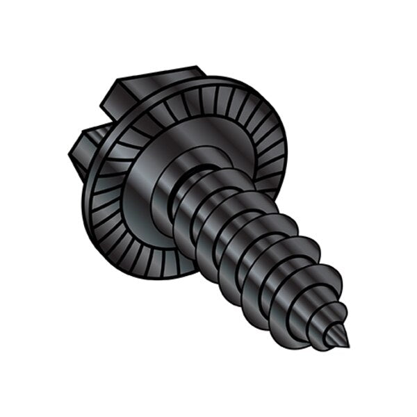 Self-Drilling Screw, #10-16 x 1/2 in, Black Oxide Steel Slotted Head Slotted Drive, 8000 PK