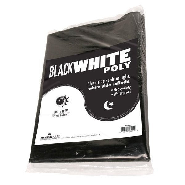Black White Poly, 10Ft. x 10Ft., 5.5 mil