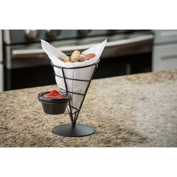 Vertigo App Cone, Blk W/3OZ Ramekin, 7