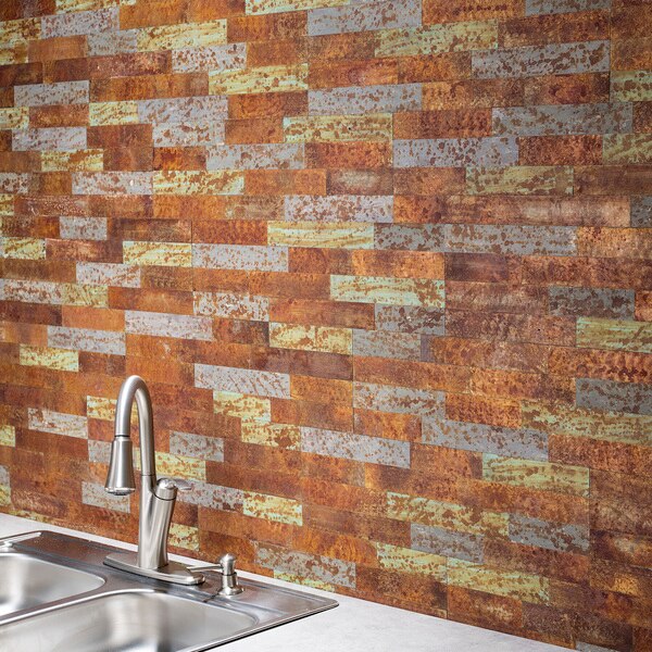 Panel Distressed Metal 6X24 Tarnished Ti
