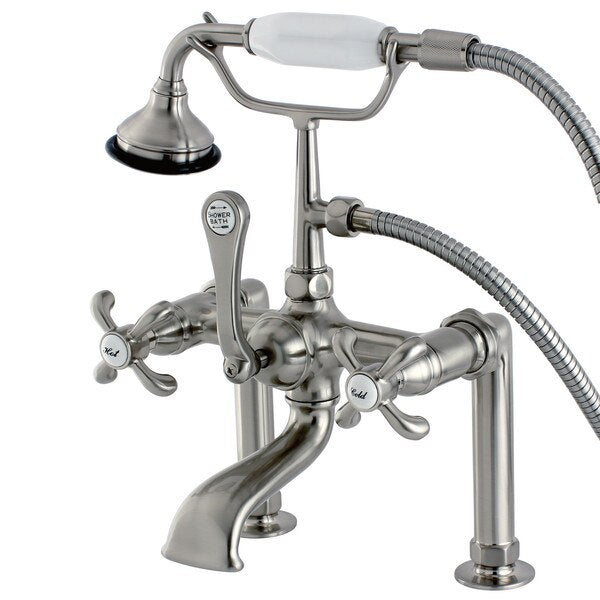 Deck-Mount Clawfoot Tub Faucet, Brushed Nickel, Deck Mount