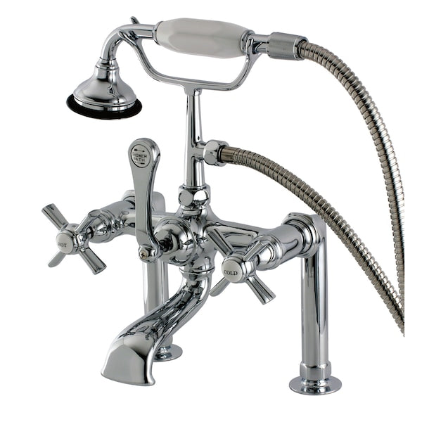 Deck-Mount Clawfoot Tub Faucet, Polished Chrome, Deck Mount