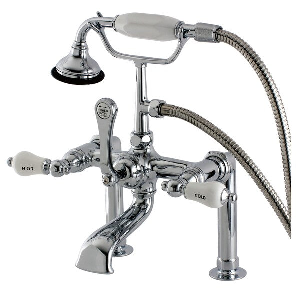 Deck-Mount Clawfoot Tub Faucet, Polished Chrome, Deck Mount