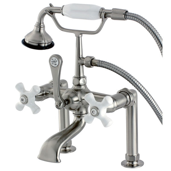 Deck-Mount Clawfoot Tub Faucet, Brushed Nickel, Deck Mount