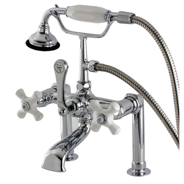 Deck-Mount Clawfoot Tub Faucet, Polished Chrome, Deck Mount