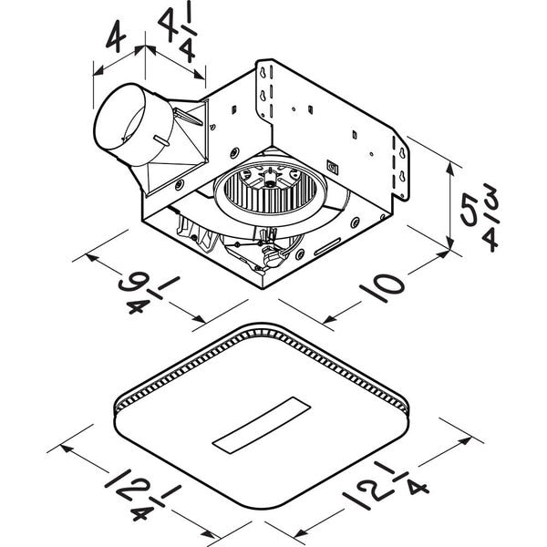 SurfaceShield Vital VioÂ® Exhaust Fan, LED & Antibacterial Light, 110 CFM
