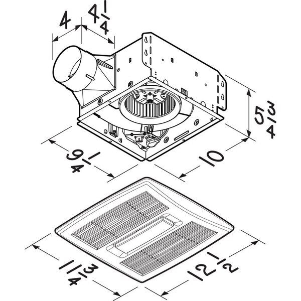 Single-Speed Vent Fan with LED Light, 80 cfm, 4