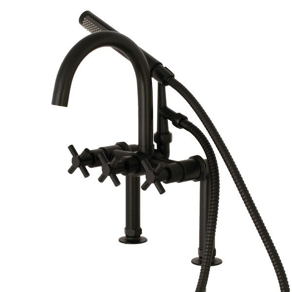 Deck-Mount Clawfoot Tub Faucet, Matte Black, Deck Mount