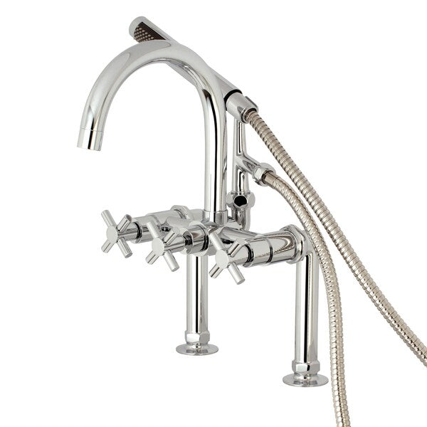 Deck-Mount Clawfoot Tub Faucet, Polished Chrome, Deck Mount