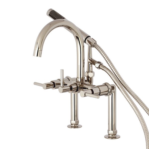 Deck-Mount Clawfoot Tub Faucet, Polished Nickel, Deck Mount